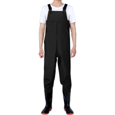 Men's Waterproof Neoprene Fishing Trousers with Boots Rain Trousers Outdoor Rain Bib Trousers Summer Work Dungarees Wading Boots Trousers Waders Rain Dungarees Fishing Trousers