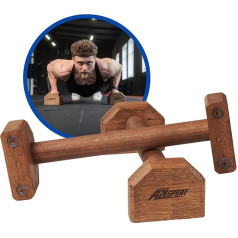 A2Z SPORT® Push-Up rokturi Koka rokas statīva rokturi - neslīdošas paraletes Kalistēnikas rokturi Push Up stieņi iekštelpu un āra spēka treniņu fitnesa jogai (pāris)