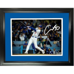 Ierāmēta Shohei Ohtani Faksimila lāzera gravēts paraksts Automašīna 27,9 x 35,6 cm Bejsbola fotogrāfija HOFSM Holo