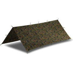 Helikon-Tex SuperTarp Small - Poliestera plīvurs - Brezenta - PL Woodland - Izdzīvošana brīvā dabā, medībās, makšķerējot