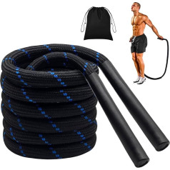 IWTBNOA Heavy Skipping Rope, 1.2 kg kaujas lēciena virve, svērta lēciena virve vīriešiem un sievietēm, pieaugušo fitnesa virve, sporta virve, kaujas ola visa ķermeņa muskuļu apmācībai, svara zudums