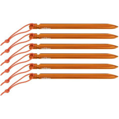 Tatonka Tent Peg Pro 15 cm (Pack of 6) - Ultravieglas alumīnija telts naglas ar Y profilu - 19 cm garas un labi redzamas oranžā krāsā - Pack of 6