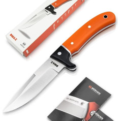 DMAX® Elk Hunter - fiksuotas medžioklinis peilis su G10 rankena oranžinis - tvirtas peilis 