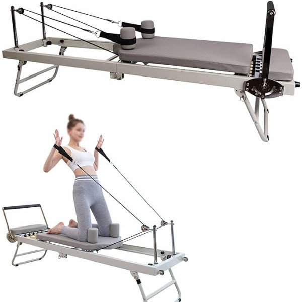 GRDSGRD Pilates Reformer mašīna mājās Salokāms Pilates Reformer mašīna mājas apmācībai Spēka treniņš Pilates Reformer