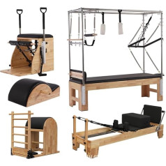 EEWIQOQ Pilates Reformer mašīna, salokāma Pilates Reformer mašīna, 5 gabalu Pilates ierīču komplekts, Pilates studijas mašīna, daudzfunkcionāla Reformer Pilates, Stretching Balanc