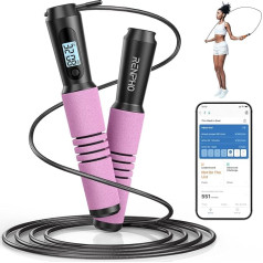 RENPHO Skipping Rope, Smart Fitness Skipping Rope ar App datu analīzi, treniņu lēciena virve, ātruma virve fitnesa apmācībai, Crossfit, profesionālajam sportam, skriešanas virve pieaugušajiem, sievietēm, vīriešiem,