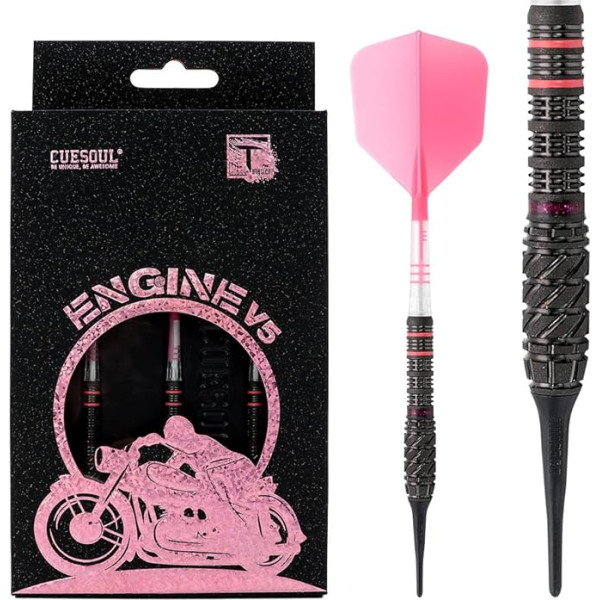 CUESOUL ENGINE V sērijas 18g/19g/20g/21g Soft Tip 90% volframa šautriņu komplekts Eļļas krāsas krāsojums un vienojošā rūsa T19 Carbon Flight