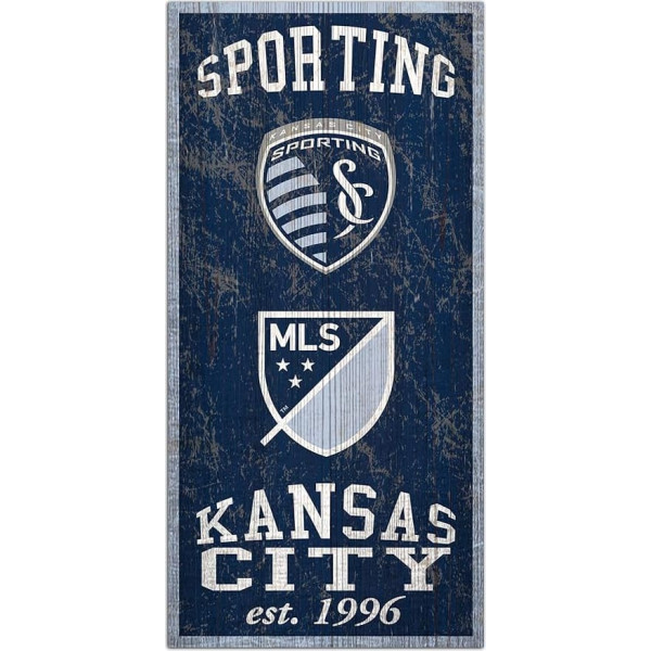 Fan Creations MLS Sporting KC Unisex Kansas City Sporting Heritage Schild, komandu komplekts, 15,2 x 30,5 cm