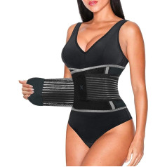 Finlin Ladies Waist Trainer Slim Waist Trimmer muguras atbalsta josta Svars Loss Exercise Fitness uzlabošanas sviedru efekts, melna, X-Large