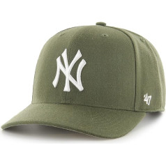 '47 MLB New York Yankees Cold Zone MVP DP Unisex bezbola cepure Regulējama augstas kvalitātes dizains White Logo Olive Green, Sandalwood