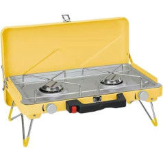 MNB Kassettenherd Outdoor Tragbarer Gasherd Gasherd Outdoor Camping Zwei-End-Herd Grillherd Herd (Krāsa : Giallo)