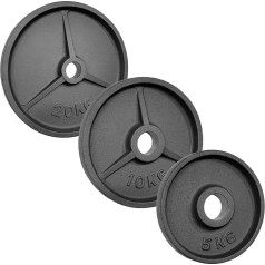Power Extreme Svara treniņu diski ar iedziļinājumu, 51 mm, 0,5 kg līdz 40 kg