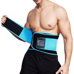 KOSMO MASA jostas trimmeris vīriešiem Vidukļa trenažieris Svara zudums Treniņu treniņu sviedru vēders Sievietes vēders Wrap Premium Fitnesa lentes Ķermeņa veidotājs Vēdera tauku dedzināšana Sporta josta - zila S-M