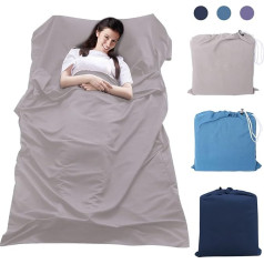 Jaaytct Sleeping Bag Liner, viegls vienvietīgs/divvietīgs guļammaiss, kempinga un ceļojuma palagi pieaugušajiem, Premium Soft Hotel Sheet āra ceļojumiem, pārgājieniem, viesnīcām, piknikiem