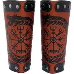 2 gab Ādas roku aizsargi roku aizsargi Bracers Dragon Totem Punk Forearm Protector PU ādas roku rotaslietas