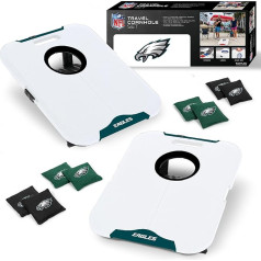 Wild Sports NFL Philadelphia Eagles Pro Football All-Weather Cornhole Set - ceļojumu maisu ar pupiņām mešanas komplekts satur 8 maisus ar pupiņām