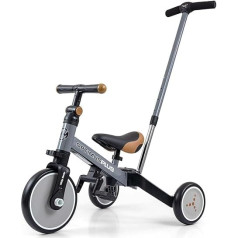 Milly Mally Velosipēds 4-in-1 Optimus Plus Blue Tricycle ar rokturi, līdzsvara velosipēds bērnam Push Car no 1 gada Tricikls ar Kettler Tricycle Kettler ar Push Rod Trike Bērnu bērnu tricikls Bērnu tricikls