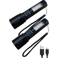 GUODSKHOO 2 Pack LED uzlādējams īpaši spēcīgs COB 6 režīmi lukturis garāžai, kempingam, pārgājieniem, avārijas gadījumiem