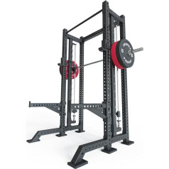 Atletica R8 Spectre Short Power Rack Smith Machine Included Lat Pull Attachment with Leg Blocker Optional 3 mm Steel