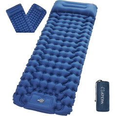 ATEPA Self-Inflating Camping Sleeping Mat with Foot Press Pump, Waterproof Air Mattress Camping with Pillow, Ultralight Sleeping Mat, Outdoor Inflatable Sleeping Mat, Connectable for Hiking,