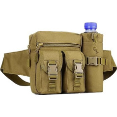 Taeku taktiskā jostas somiņa, militārais jostas somiņa ar pudeles turētāju Molle Utility Belt Bag ūdensnecaurlaidīgs Messenger Bag pārgājieniem skriešanai ārā (brūns)