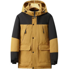 SRZYMJ Winter Jacket Men's Parka Thick Fleece Lining Winter Coat Parka Transition Jacket Sporty Leisure Jacket Outdoor Jacket Functional Jacket Softshell Jacket Sweat Jacket Quilted Jacket Fleece