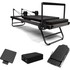 LIBRACTA Pilates Reformer mašīna, salokāms Pilates aprīkojums mājas treniņiem, salokāms Pilates Reformer tērps, Reformer ķermeņa izturības stiepšanas līdzsvara vingrinājumu treniņiem