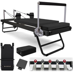 Pilates trenažieru iekārtas komplekts, salokāms pilates trenažieris Pilates trenažieris apmācībai mājas sporta zālē, Pilates trenažieris, kardio fitnesa trenažieris ar kvadrātveida kasti, atspēriena dēlis