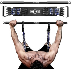 INNSTAR Adjustable Bench Press Band with Bar, Upgraded Push Up Resistance Bands, Portable Exercise Equipment for Chest Muscle Building, Arm Expander for Home Training, Gym, Fitness and Travel