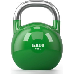 KHTO Kettle Bells - Konkurences Kettlebell 50lb - profesionāls Kettlebell fitnesam, svarcelšanai, Core Training - izturīgs un spēcīgs dizains - 10-50lb krāsu kodēta kolekcija