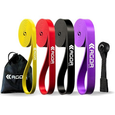 AGOR Pro Elastic Bands for Muscle Building - Elastic Bands for Muscle Training - Fitness Bands - Elastic Fitness Bands for Men and Women - 4 Tensions Bag and Anchor