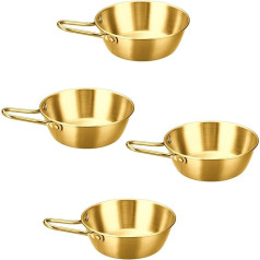 4Pcs Bowl Mountaineering Cutlery Cup Set Nerūsējošā tērauda kempinga bļodu komplekts Kempings Trauki