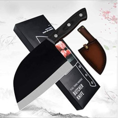 yuela Gaļas cirvis Karabīnes āķis miesnieka nazis Full Tang Camping Outdoor Gift Box Cover 7cr17 nerūsējošā tērauda nazis (1 foto)