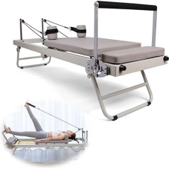 GRDSGRD Pilates Reformer mašīna, salokāms Pilates Reformer mašīnu aprīkojums mājas treniņiem, Pilates aprīkojums Reformer mācību aprīkojumam ar atspēriena dēli, 5 citas nerūsējošā tērauda atsperes