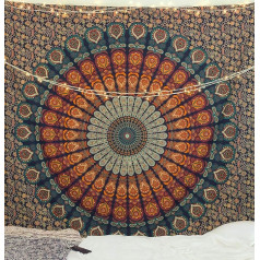 Populārs rokdarbi Gobelēns Hipiju Mandala Bohēmiešu Hipiju Psihodēlisks sarežģīts ziedu dizains Indijas Gobelēni pārklājs 230x270cm Multicolor