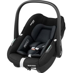 Maxi-Cosi Pebble i-Size bērnu autokrēsliņš, 0-15 mēneši, 0-13 kg, 40-83 cm, viegls i-Size bērnu autokrēsliņš, Click & Go uzstādīšana, G-CELL sānu trieciena aizsardzība, sēdekļa reduktors, melns tonis