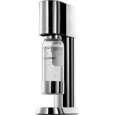 SodaStream® enso™ Premium ūdens karbonizators | Naoto Fukasawa izstrādāts nerūsējošā tērauda dizains | Komplektā ietilpst 1 l pudele bez BPA un tīrīšanas drāniņa | Viegla CO2 maiņas sistēma, sudraba krāsā