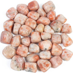 Crocon 1LB Sunstone Tumbled akmeņi un e Nature Set in Bulk par Reiki dziedināšanas Čakru līdzsvarošana Dāvanu mājas apdareSunstone dzimšanas diena dāvana sievietēm Izmērs: 20-25mm