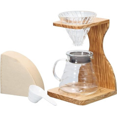 HARIO ハリオ V60 オリーブウッドスタンドセット Drip Maschine, Holz, 20 x 15 x 30 см