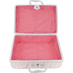 Tomaibaby Rattan Wicker Suitcase Wicker Picnic Basket Straw Storage Box ar rokturiem Rattan Storage Box Travel Suitcase Wicker Bin Invaliditāte