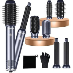 Atopskins Hair Styler 6 in 1 Air Styler with Hairstyler Hair Dryer Brush Karstā gaisa birste matu žāvētājs Curling Iron, iztaisnošanas birste, Air Styler, piešķir matu apjomu, iztaisnošana, cirtas