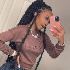 Xtrend 36 colių drugelis Locs nėrimo plaukai ilgas juodas nelaimės Faux Locs Pre-Looped sintetinių nėrimo pynės išplėstas minkštas Locs moterims pratęsimai 6 pakuotės 1B#