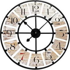 Technoline WT1611 liela, analoga Wanduhr WT 1611, quarz, technoline,Metall/MDF, braun, Ø 58 cm
