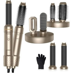 1000 W Airstyler 6-in-1 Hair Styler Warm Air Brush Set, negatīvo jonu matu stilists ar fēnu, apaļas sukas fēns, matu žāvētāja birste, matu iztaisnošanas birste, Air Styler Thermal Brush matu žāvētāja komplekts,