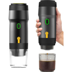 Bewinner Elektriskais Espresso automāts 3-in-1 - maltas kafijas ekstrakcija ar 20 kafijas kapsulām, ātras uzsildīšanas elektriskais kafijas automāts ar USB un automašīnas lādētāju, kas paredzēts lietošanai ceļā