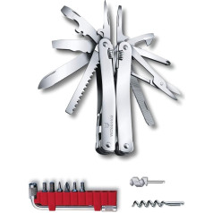 VICTORINOX Swiss Tool Spirit X Plus 35 funkciju Šveices multinstruments ar bloķējamu asmeni un neilona futrālīti sudraba krāsā