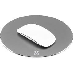 XtremeMac XMPAD-SG Rundes Office Mousepad aus Aluminium, Anti-Rutsch-Beschichtung, Extrem strapazierfähig & gleitfähig, Mauspad zum Arbeiten, Studieren, Browsen, Gaming, Space Grau