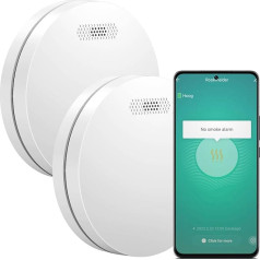 Aroha Smart Connect dūmu detektors WLAN - 10 gadu akumulators - ugunsgrēka signalizācija WLAN, savienota tīklā ar lietotni Tuya & Smartlife, Smart Home - 2 komplekti