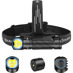 OLIGHT Perun 3 LED uzlādējams galvas lukturis, īpaši spilgts 3000 lūmenu galvas lukturis ar 7 gaismas režīmiem, sensoru un sarkanu gaismu, viegls IP68 ūdensizturīgs mini galvas lukturis kempingam, zvejai, medībām, melns