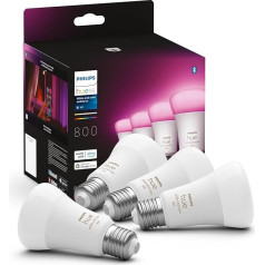 Philips Hue White and Colour Ambiance spuldzes E27 4 x 570 lm 60 W, 4 gab. iepakojumā